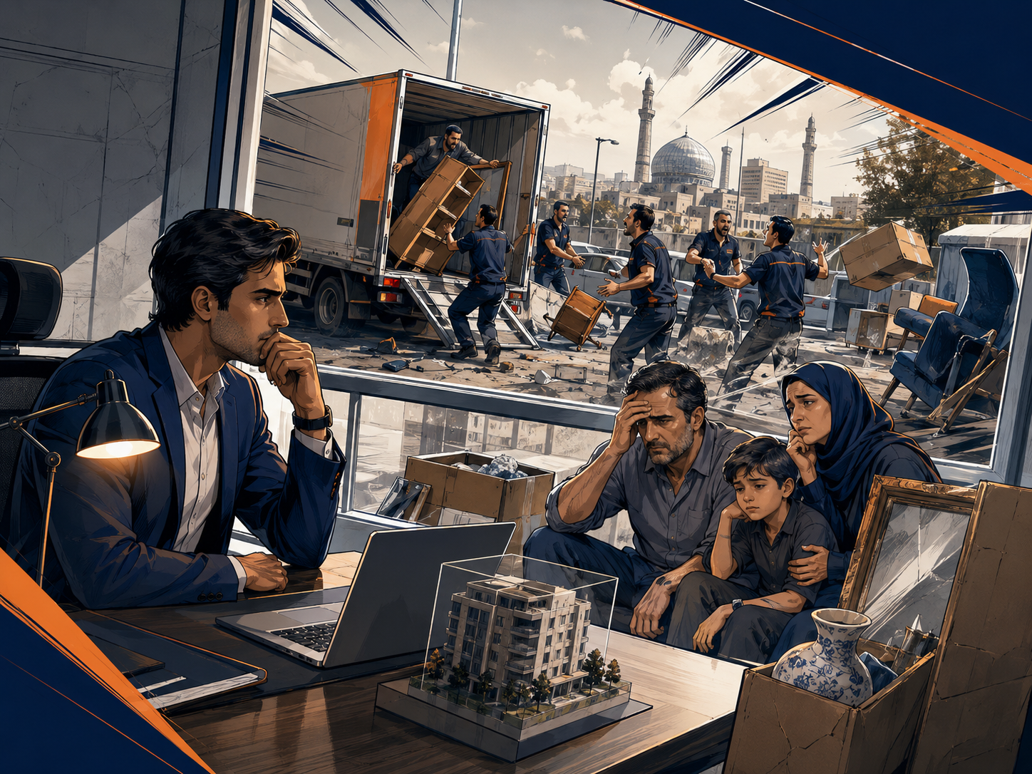 آغاز داستان مدیربار از مشاهده مشکلات اسباب‌کشی در سال ۱۳۹۷